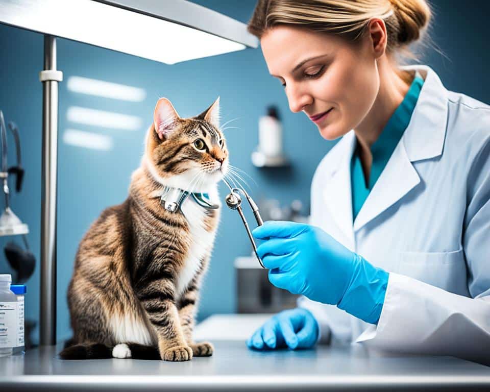 Veterinäruntersuchung bei einer Katze