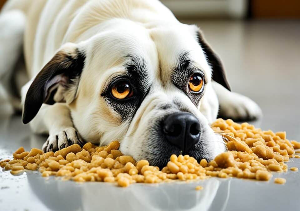 Hund erbricht unverdautes Futter nach Stunden