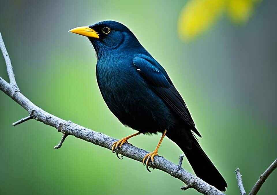 Schwarzer Vogel mit gelben Schnabel Identifikation